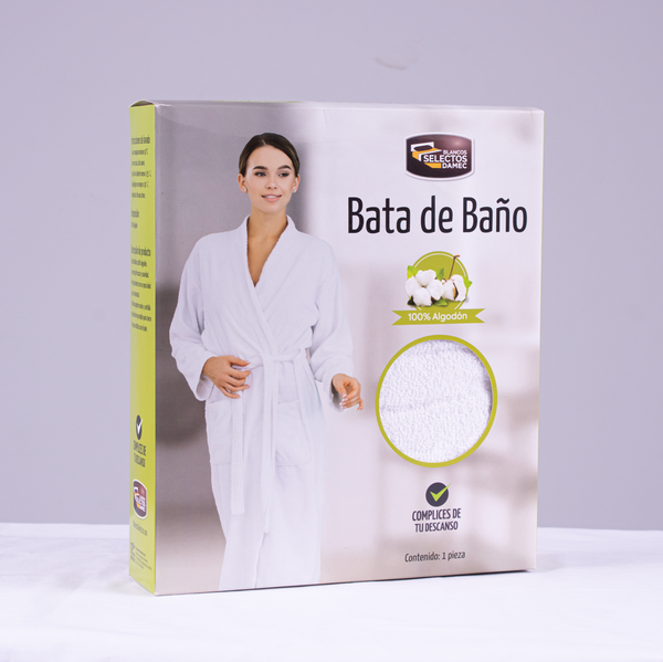 Bata de baño 100% Algodón Blanca