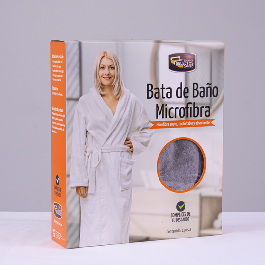 Bata de baño Microfibra Gris