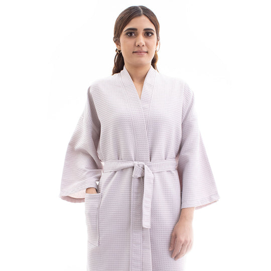Bata de baño Wafle Gris