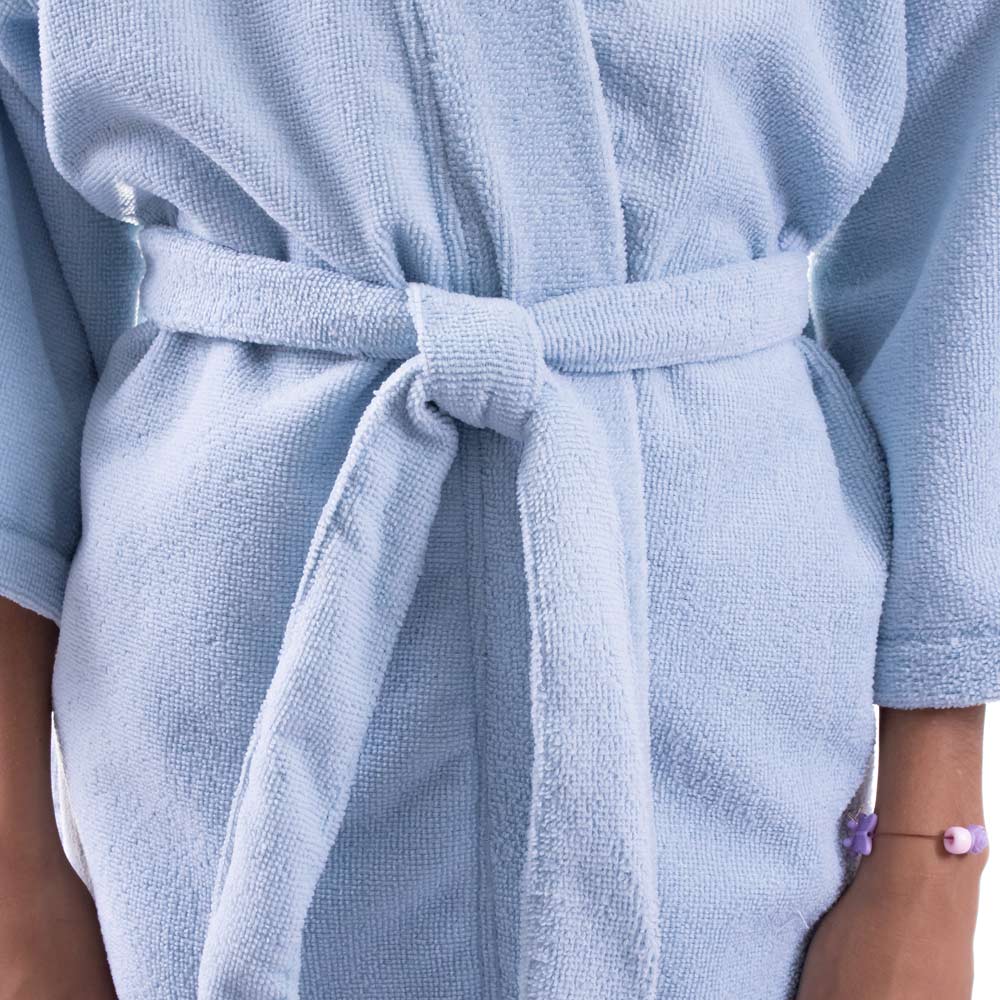 Bata de baño Microfibra Infantil Azul Cielo – Blancos Damec